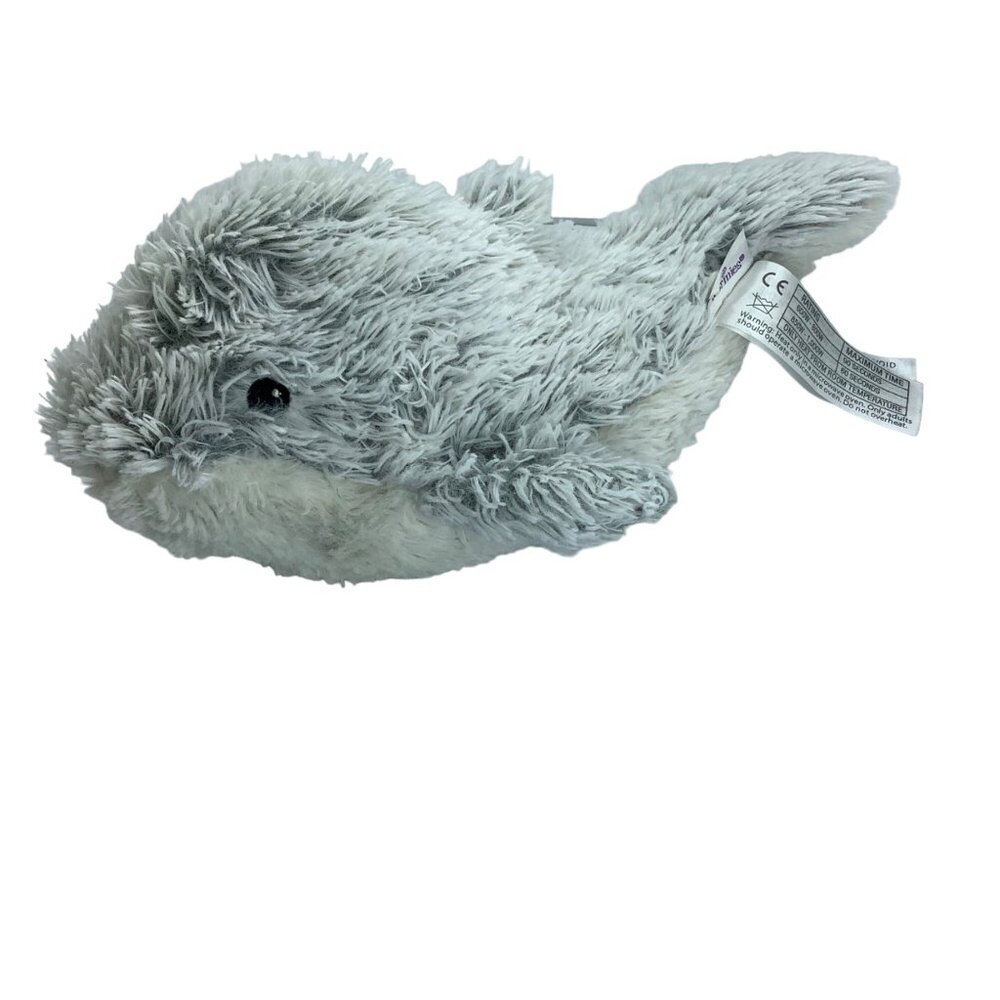 Warmies Microwavable Plush Gray White Dolphin Stuffed Animal Heat Therapy 11.5”